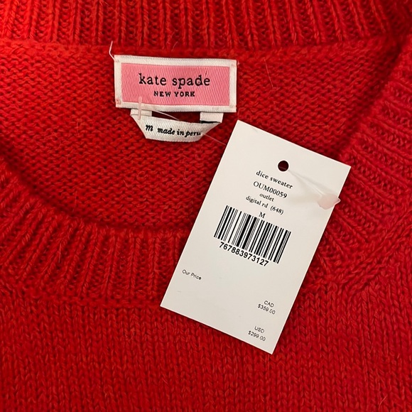 Kate Spade Dice Sweater SZ M NWT - Picture 3 of 5